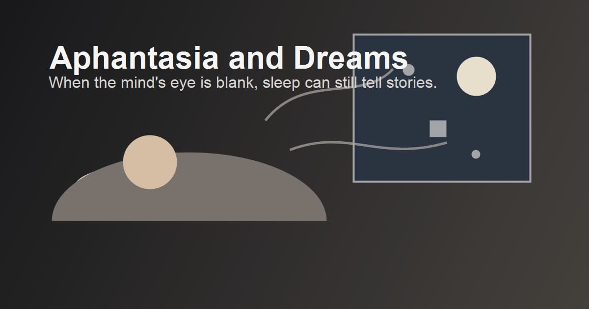 Person sleeping beside a dark mind's-eye window, representing dreams and aphantasia without voluntary visual imagery.